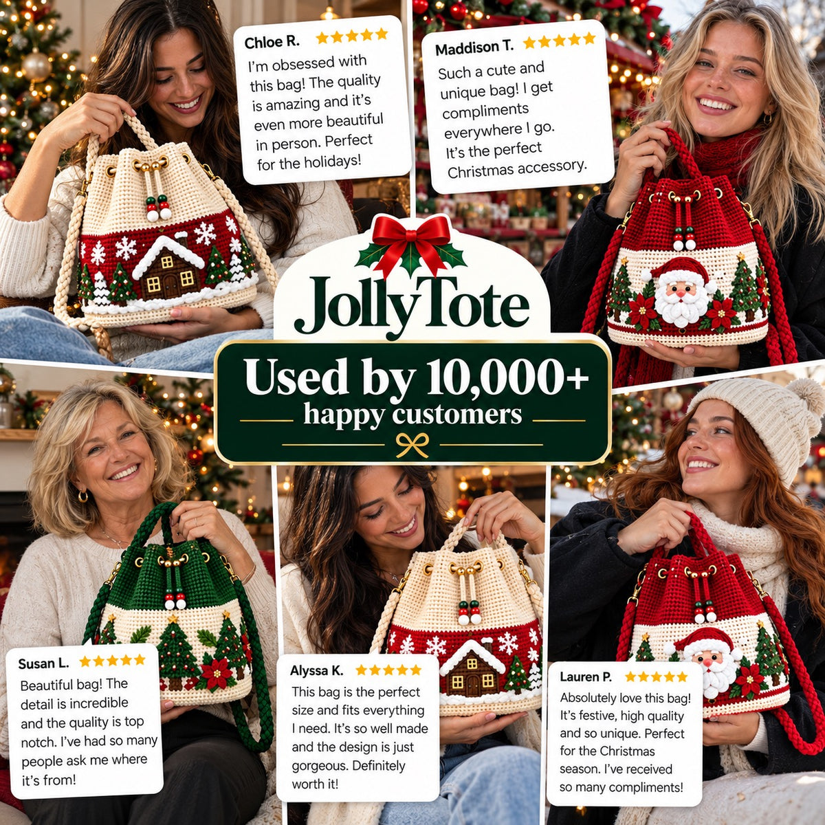 JollyTote™ - Festive Crochet Bags